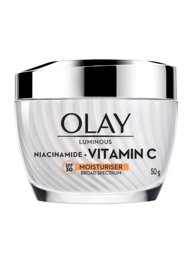 مرطب لامع يحتوي على النياسيناميد وفيتامين سي مع عامل حماية من الشمس SPF30، 50 غرام - Image 1
