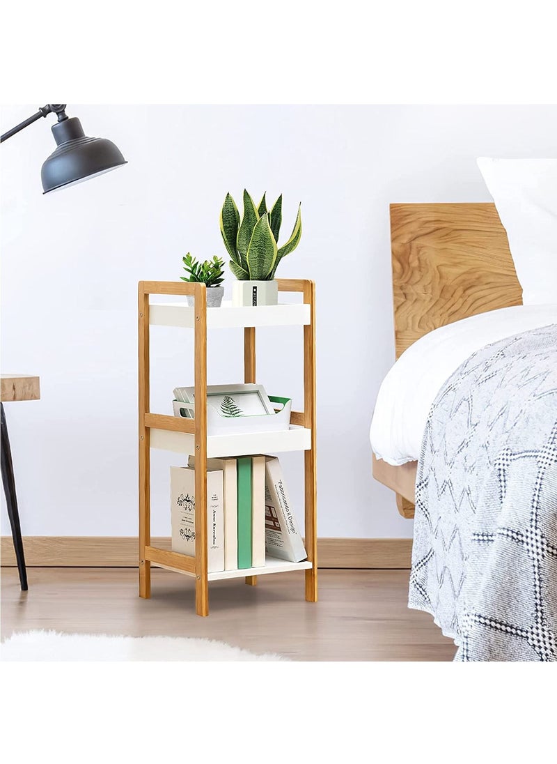 Generic FFD 3 Tier Wooden Bathroom Stand Book Shelf Flowers Stand Free Standing Kitchen Rack  - Image 2
