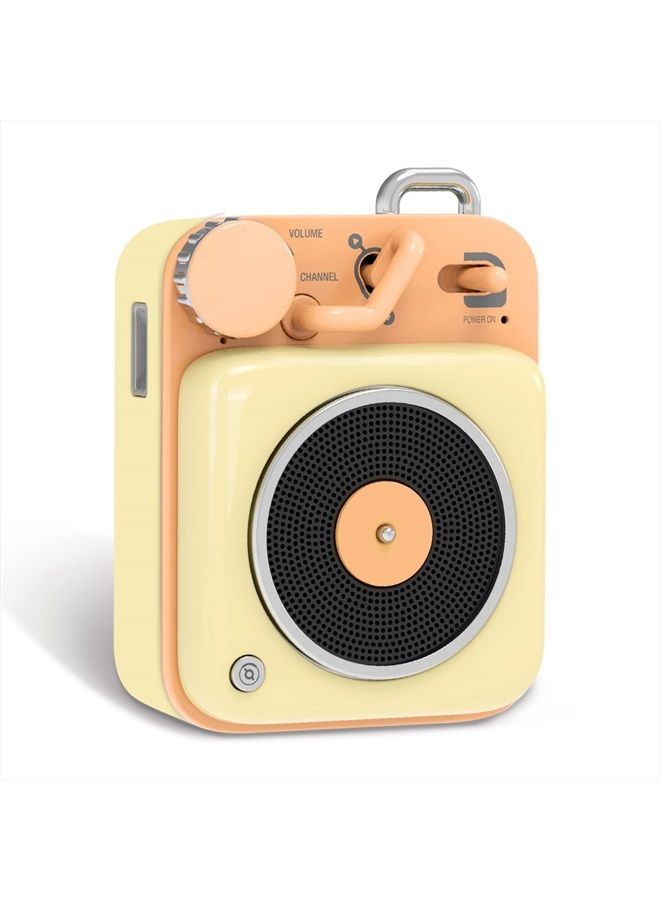 Muzen Mini Bluetooth Speaker, Button Metal 3W Portable Vintage Wireless Rechargeable High Definition Loud Volume Audio Speaker with Lanyard, Classic Retro Gift for Birthday Outdoor - Image 1