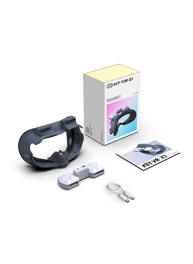 VR Air Circulation Cooling Fan Replacement Face Mask for Quest 3 Magnetic Dual Fans Inward Cool Air/Outward Heat Dissipation Eliminates Glasses Fogging  - Image 1