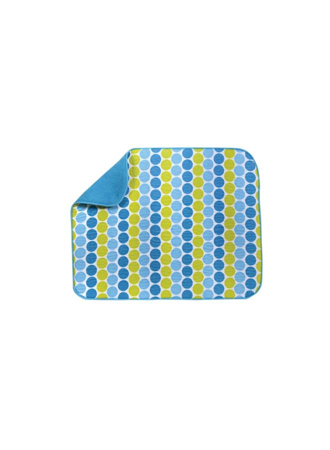HARMAN Dots Printed Ultra Absorbent Microfiber Drying Mat Blue And Yellow 40 X 50Cm