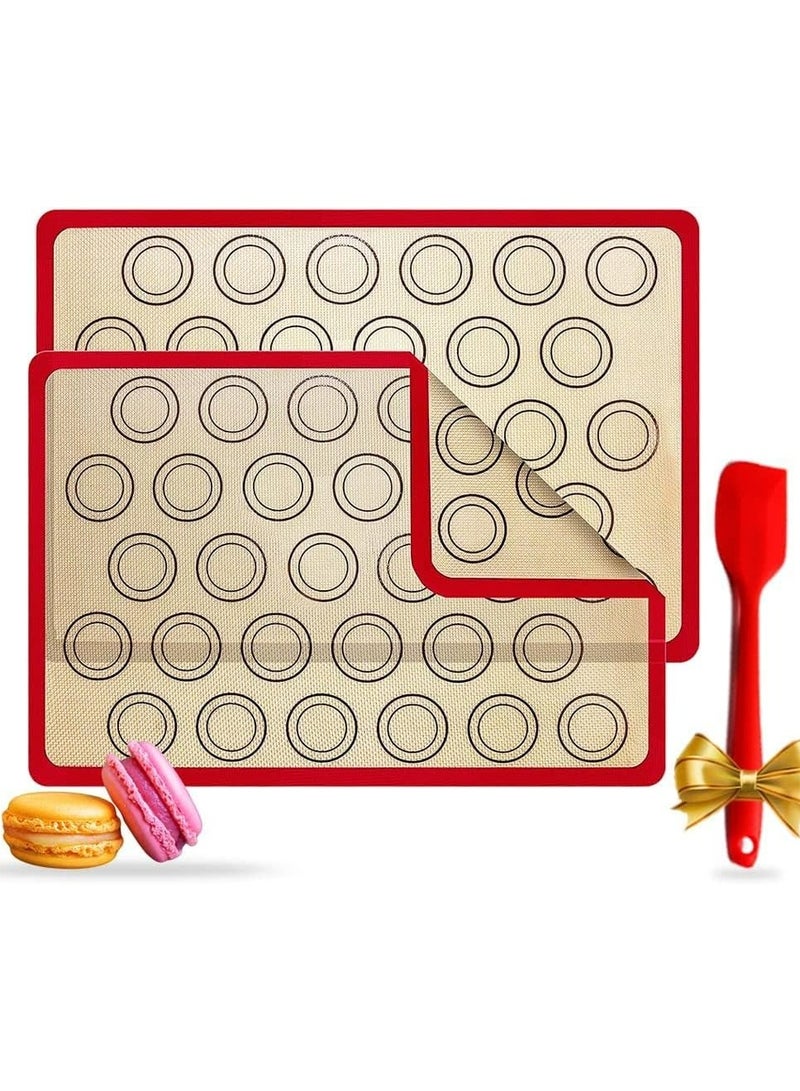 Oasisgalore 2-Pack Silicone Baking Mats, Non-Stick Reusable Tray Liners, BPA-Free Professional Grade for Cookies and Pastries  - Image 1