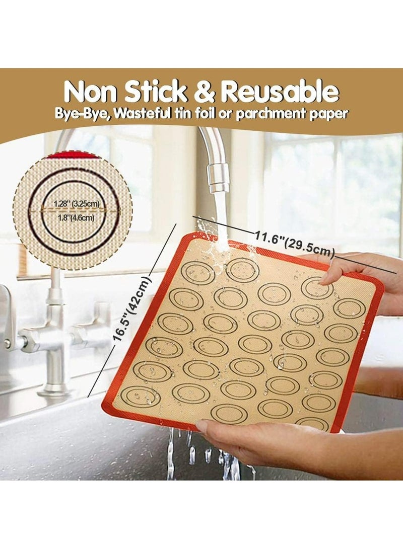 Oasisgalore 2-Pack Silicone Baking Mats, Non-Stick Reusable Tray Liners, BPA-Free Professional Grade for Cookies and Pastries  - Image 2