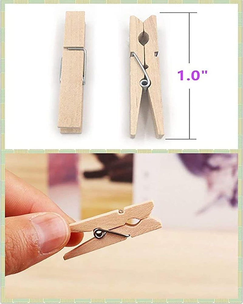 Prescent Small Mini Wooden Clips for Pictures, Gift Packaging, Art and Craft, DIY, Decoration and Much More (Natural 1 Inch - Pack of 100) - Image 4