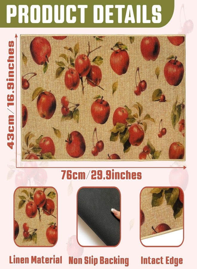 Barri Design Apple Welcome Doormat Retro Fruit Entrance Door Mat Outdoor Indoor Non Slip Doormat for Kitchen Inside Outside Entryway Carpet Mat Washable Front Back Door Floor Mat for Hallway Porch Patio - Image 4