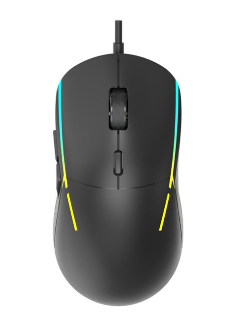 -BLACK ZIDLI M82 Wired Gaming Mouse - Superlight Design - RGB - 6-Gear DPI up to 16000