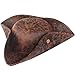 Xeehwb Brown Faux Leather Pirate HatTricorn Pirate HatNovelty Leather Pirate Hat for Men Women Halloween Costume AccessoriesCosplay - Image 3