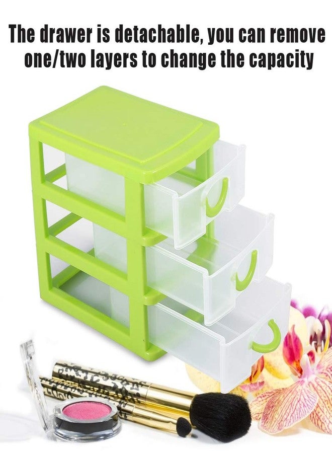TARSHYRY Storage Box, Mini Drawer Organizer Plastic Container with Detachable Layers for Desk, Bedroom, Kitchen, Bathroom (3 layers green) - Image 5