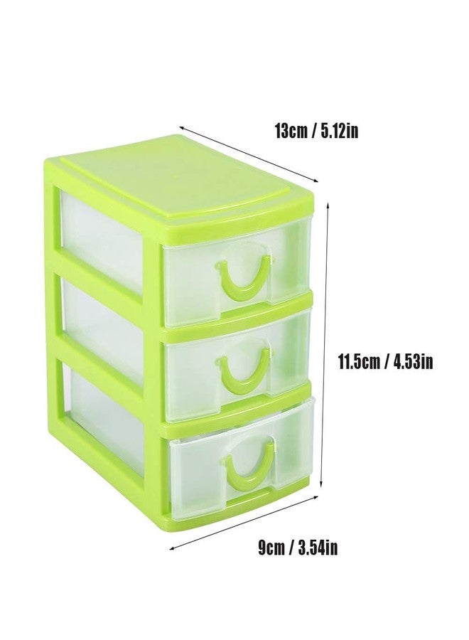 TARSHYRY Storage Box, Mini Drawer Organizer Plastic Container with Detachable Layers for Desk, Bedroom, Kitchen, Bathroom (3 layers green) - Image 2