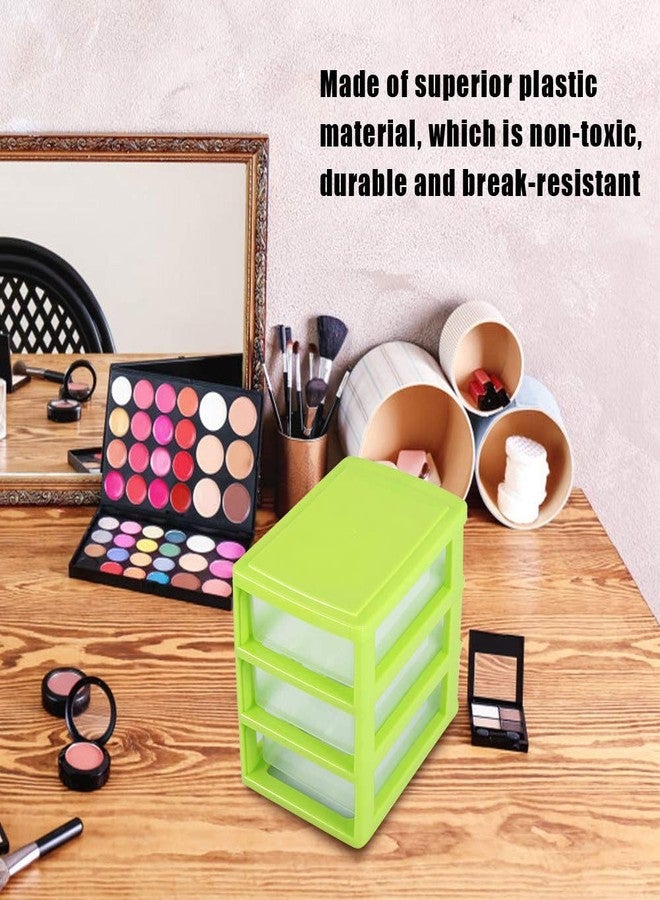 TARSHYRY Storage Box, Mini Drawer Organizer Plastic Container with Detachable Layers for Desk, Bedroom, Kitchen, Bathroom (3 layers green) - Image 3