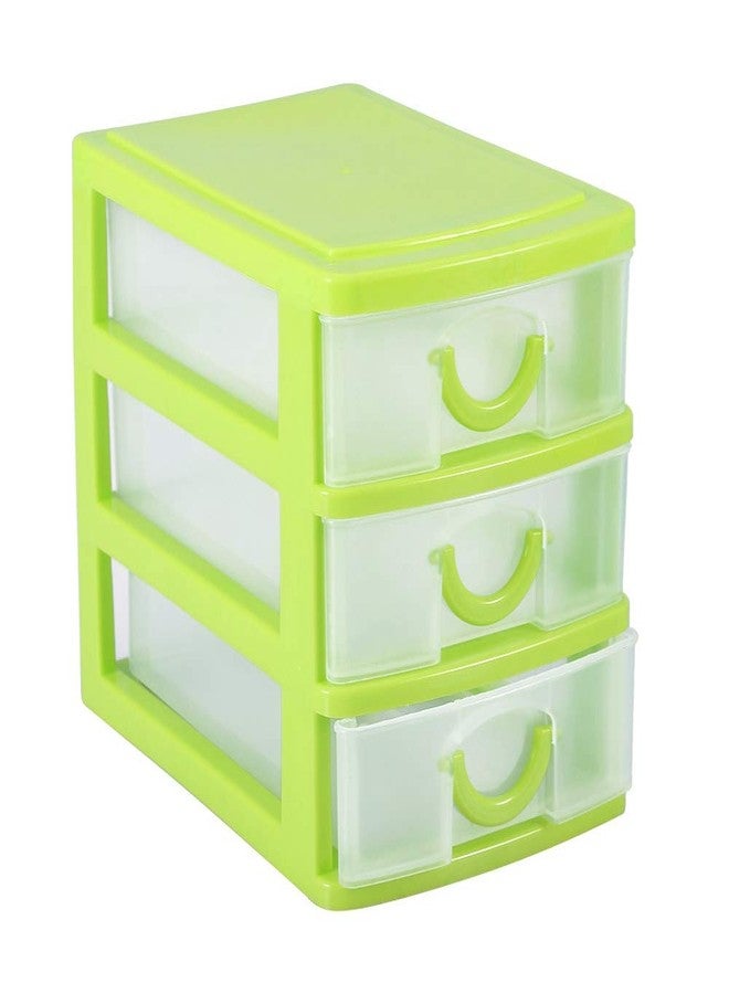 TARSHYRY Storage Box, Mini Drawer Organizer Plastic Container with Detachable Layers for Desk, Bedroom, Kitchen, Bathroom (3 layers green) - Image 1