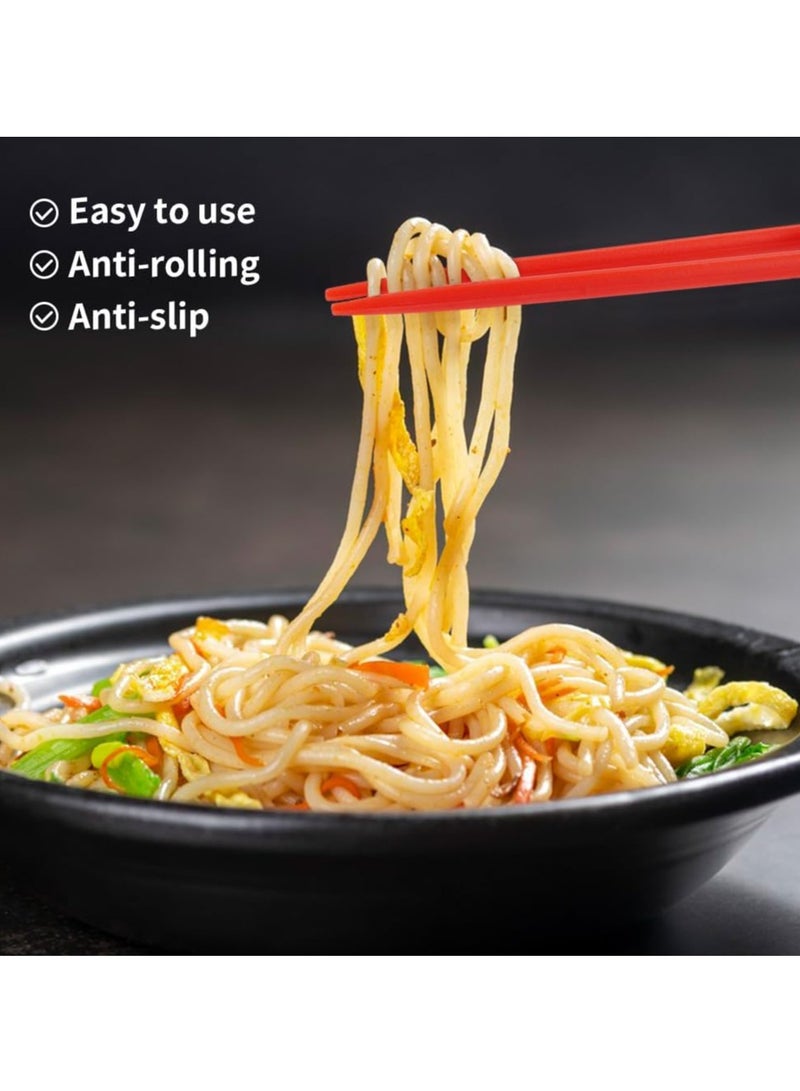 10PCS New Disposable Home Chopsticks Fork, Portable Black and Red Disposable Plastic Chopsticks Fork 2-in-1 Multifunctional Tableware Suitable for Camping Outdoor Party (Red)  - Image 2
