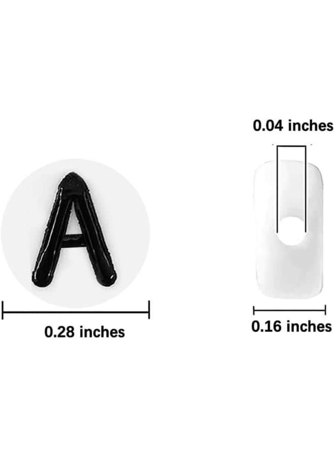 1400Pcs 4x7mm Acrylic Round White Letter Beads Bulk for Bracelets Jewelry Making Necklace Keychain Sunglasses DIY (Small Hole)