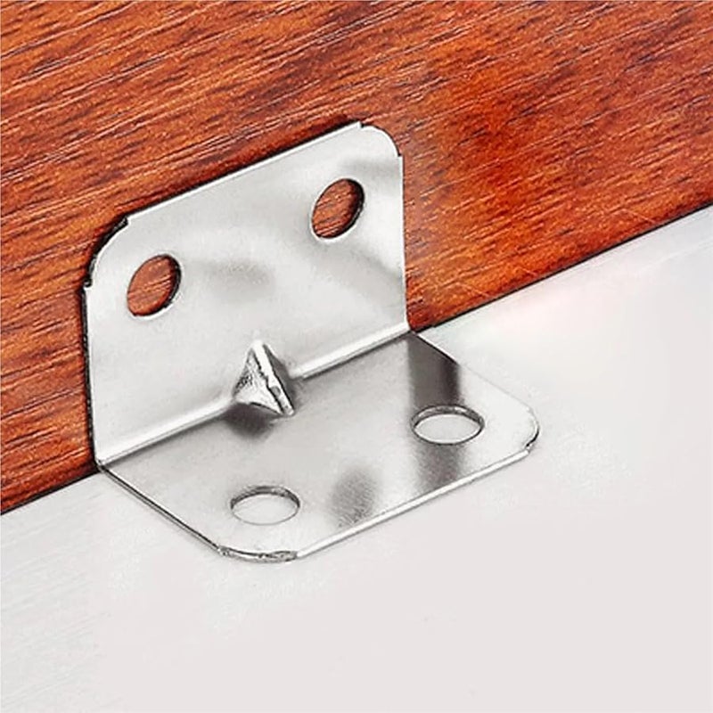 100PCS L Bracket Angle Iron Connector 90 Degree Plate Bracket For Furniture Shelves - Image 5