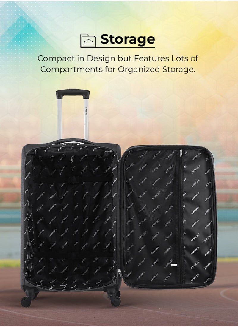STARLIFE - Set of 3 Light Weight Polyester Trolley Luggage With Number Lock 20,24,28 Inches - Image 1
