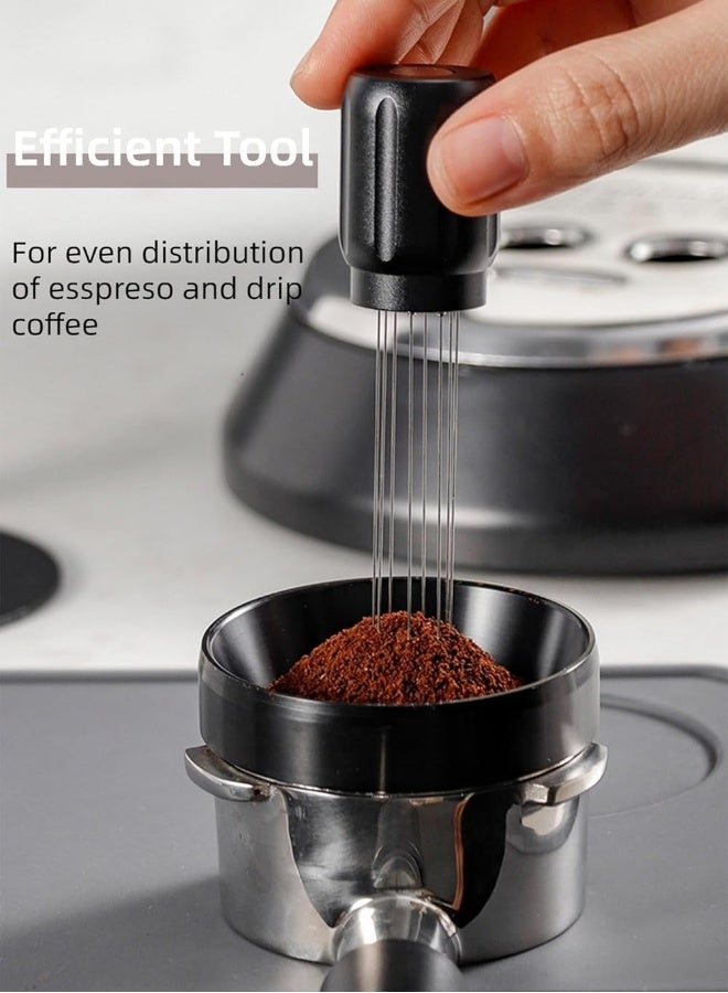 Coffee Stirrer Espresso Distribution Tool Coffee Stirring Tool with 10 Needles 304 Stainless Steel Coffee Accessories with Magnetic Stand (8+2 Replacement Needle)  - Image 4