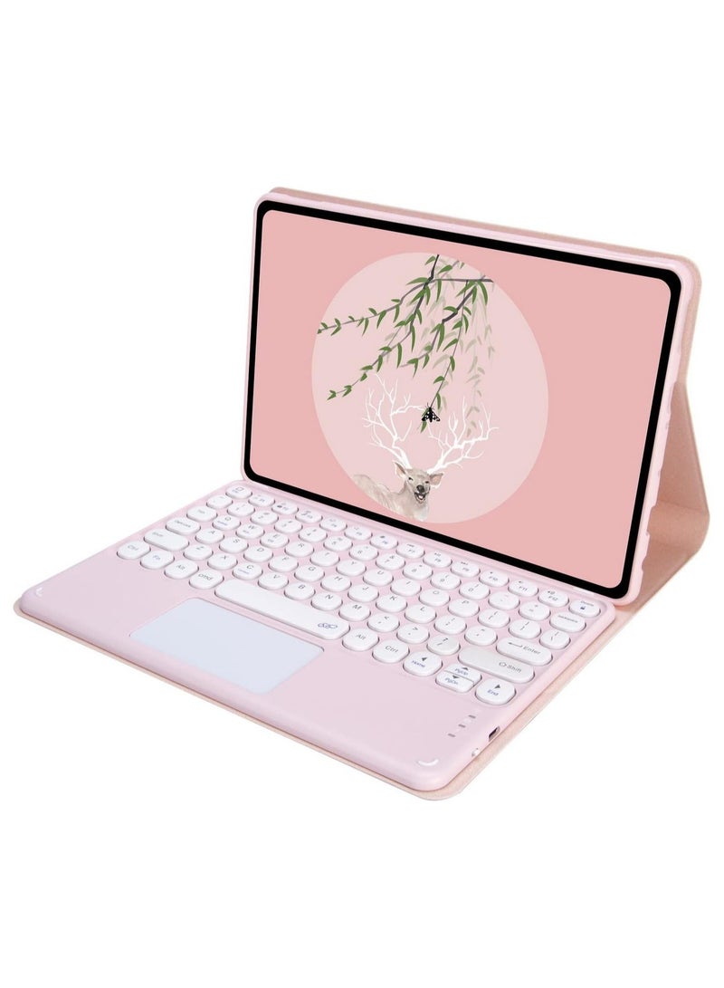 Keyboard Case for Lenovo Tab M11 11.0 Inch TB-330FU/TB-331FC, Invisible Pen Slot,Keyboard Cover with Cute Round Key Detachable Trackpad - Image 2