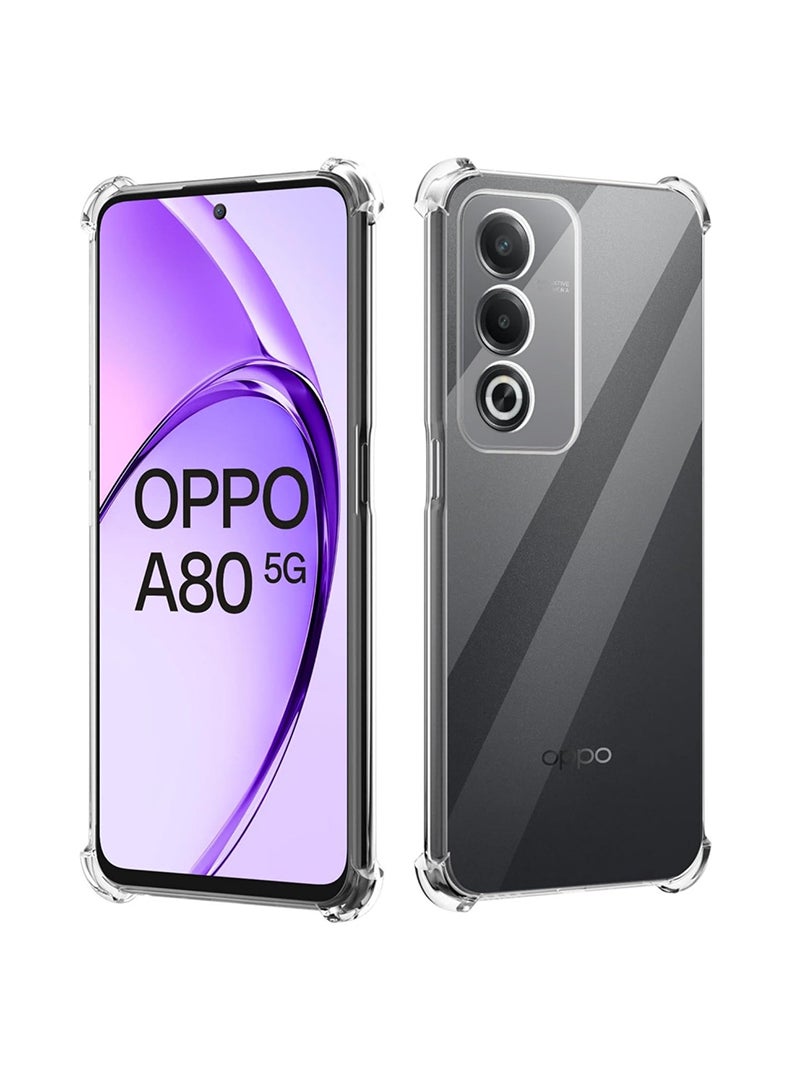 Theodor Oppo A80 Clear Case, Shock-Absorption TPU Cell Phone Cover with Reinforced Corners, Soft Flexible & Crystal Clear Protective Bumper Case - Image 1