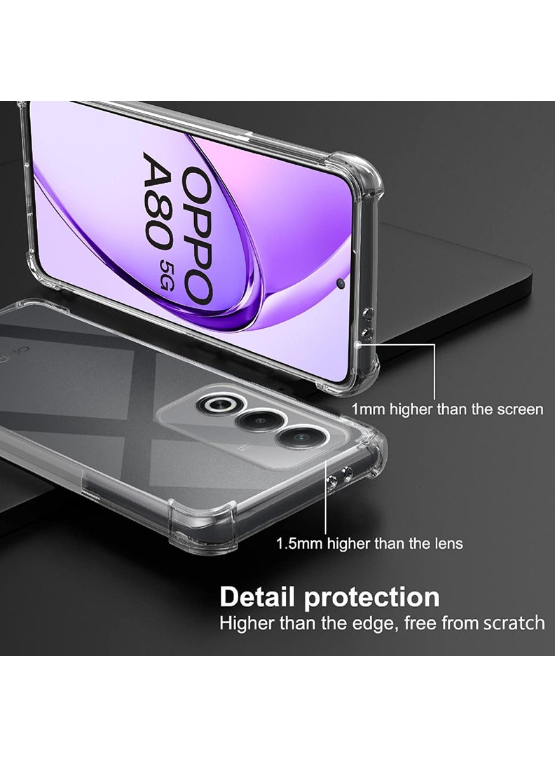 Theodor Oppo A80 Clear Case, Shock-Absorption TPU Cell Phone Cover with Reinforced Corners, Soft Flexible & Crystal Clear Protective Bumper Case - Image 5