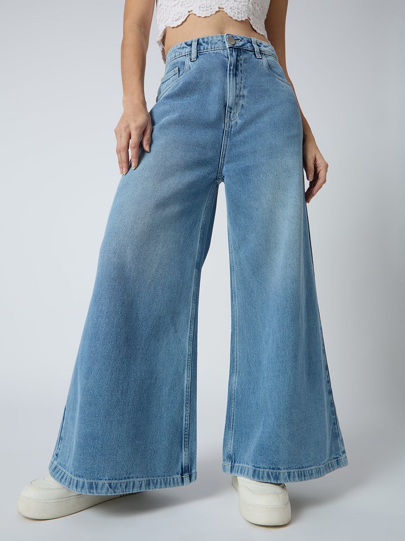 globus Globus Women Cotton Mid-Rise Flared Jeans  - Image 2