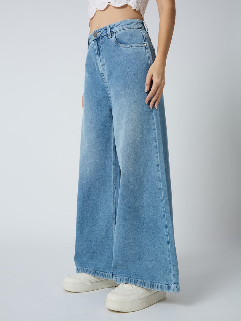 globus Globus Women Cotton Mid-Rise Flared Jeans  - Image 3