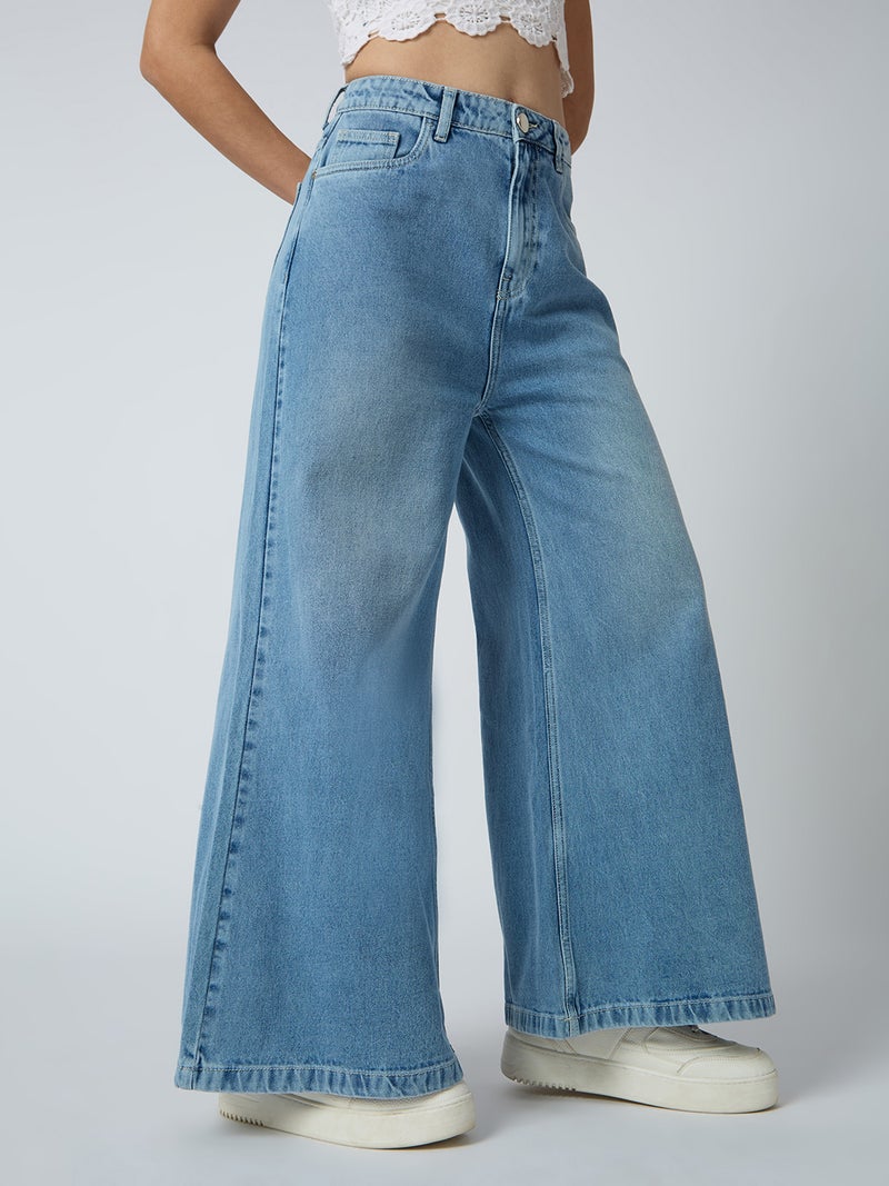 globus Globus Women Cotton Mid-Rise Flared Jeans  - Image 4