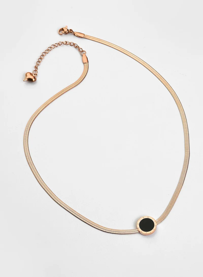 Black Stone-Studded Designer Artificial Pendant Necklace Jewellery