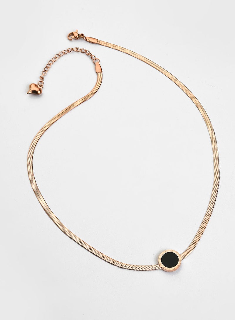 SOHI Black Stone-Studded Designer Artificial Pendant Necklace Jewellery - Image 1