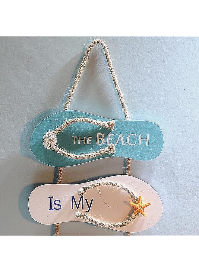 إيروريكس لافتة ديكور حائط خشبي للشاطئ، ديكور حمام الشاطئ، شبشب خشبي، ديكور حائط ساحلي، شبشب، ديكورات شاطئ للمنزل والحمام وغرفة المعيشة وغرفة النوم وغرفة الطعام - Image 5