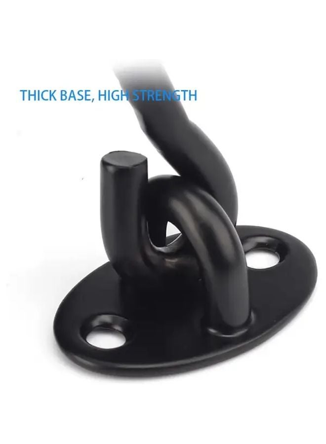 2Pcs 3 Inch Black Privacy Hooks And Eye Latches Durable Metal Security For Barn Doors - Image 3