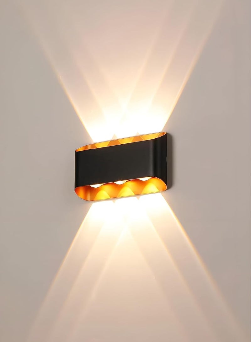 Next Life Modern Up and Down LED Wall Lamp Indoor Outdoor Wall Light Waterproof Wall sconce For Garden Lawn And Balcony Black and Gold - Image 1