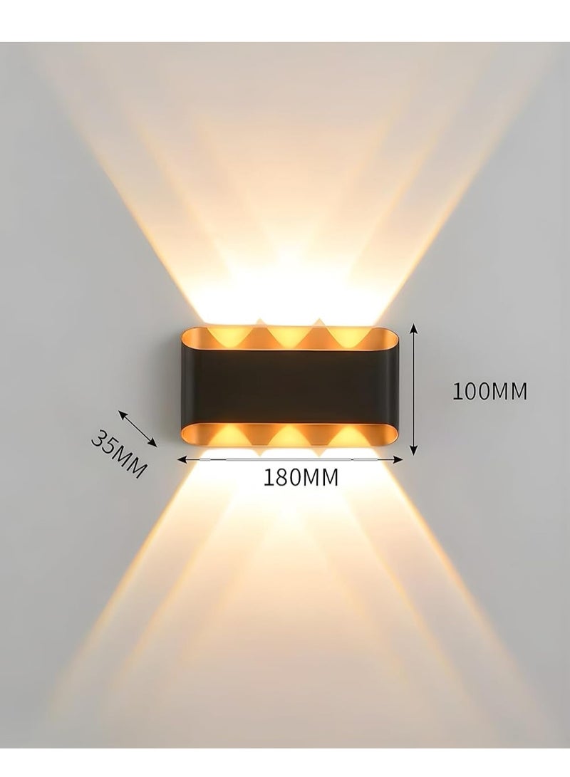 Next Life Modern Up and Down LED Wall Lamp Indoor Outdoor Wall Light Waterproof Wall sconce For Garden Lawn And Balcony Black and Gold - Image 2