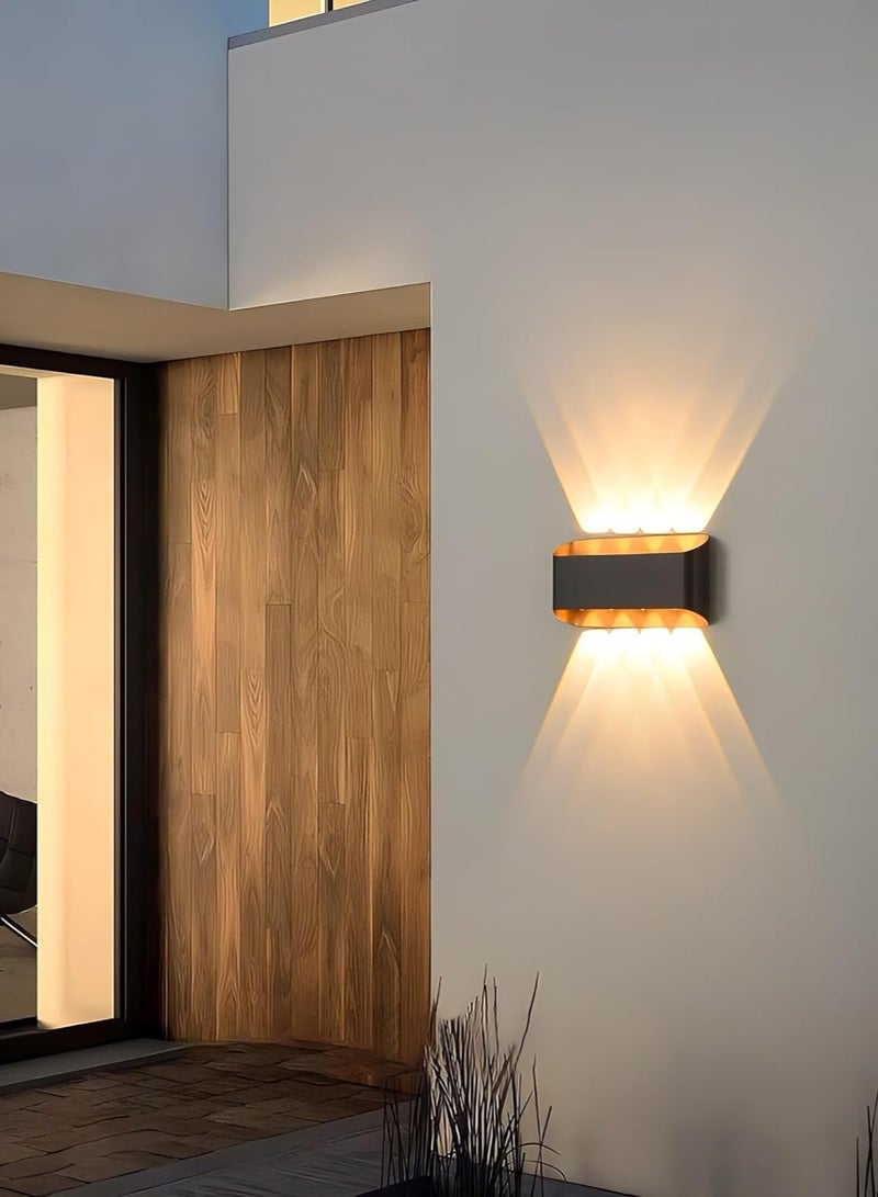Next Life Modern Up and Down LED Wall Lamp Indoor Outdoor Wall Light Waterproof Wall sconce For Garden Lawn And Balcony Black and Gold - Image 4