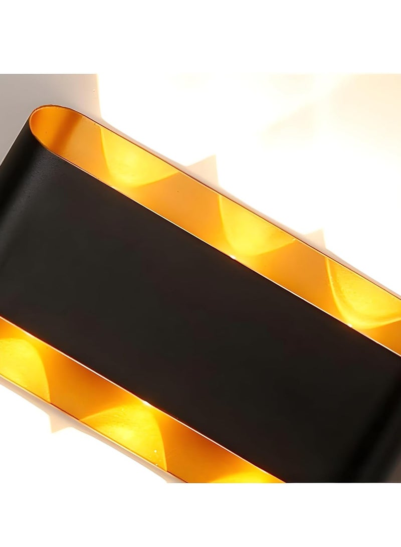 Next Life Modern Up and Down LED Wall Lamp Indoor Outdoor Wall Light Waterproof Wall sconce For Garden Lawn And Balcony Black and Gold - Image 5