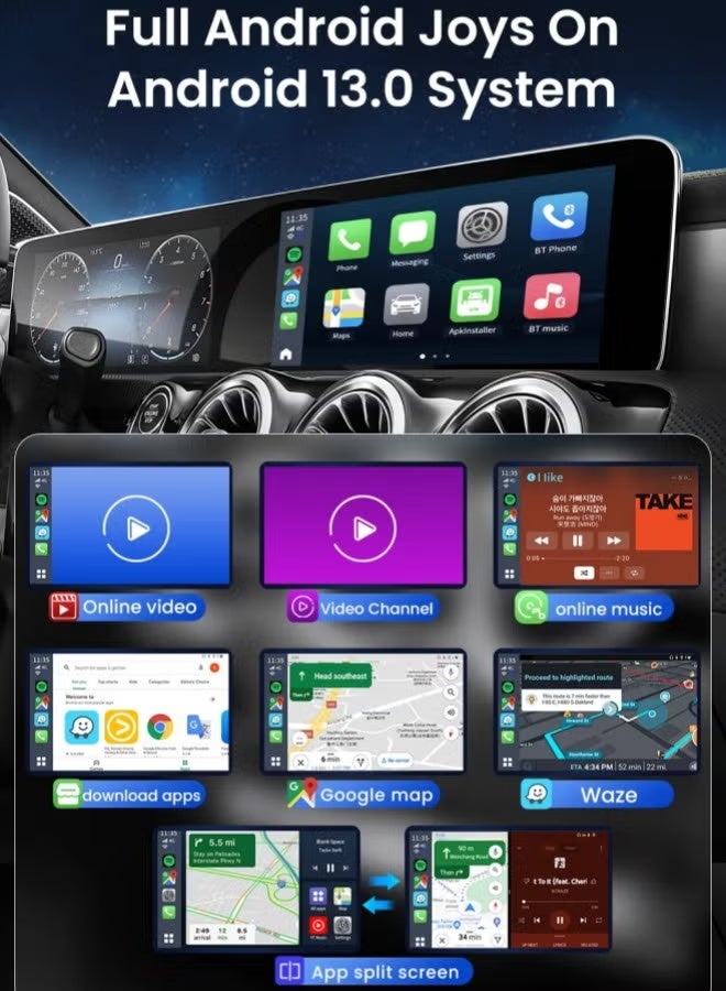 كار لينكيت كارلين نت كاربلاي جديدة 8 GB، محول لاندرويد اوتو لاسلكي، دونجل محمول لراديو سيارة OEM مع تشغيل سيارة سلكية. - Image 1