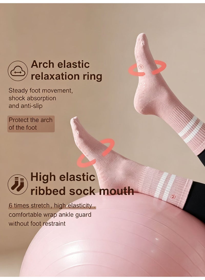 Halamine 4 Pairs Yoga Socks For Women，Non Slip Socks Pilates Socks For Yoga,Pilates， Ballet, Dance，white，black，Blue，Grey - Image 3