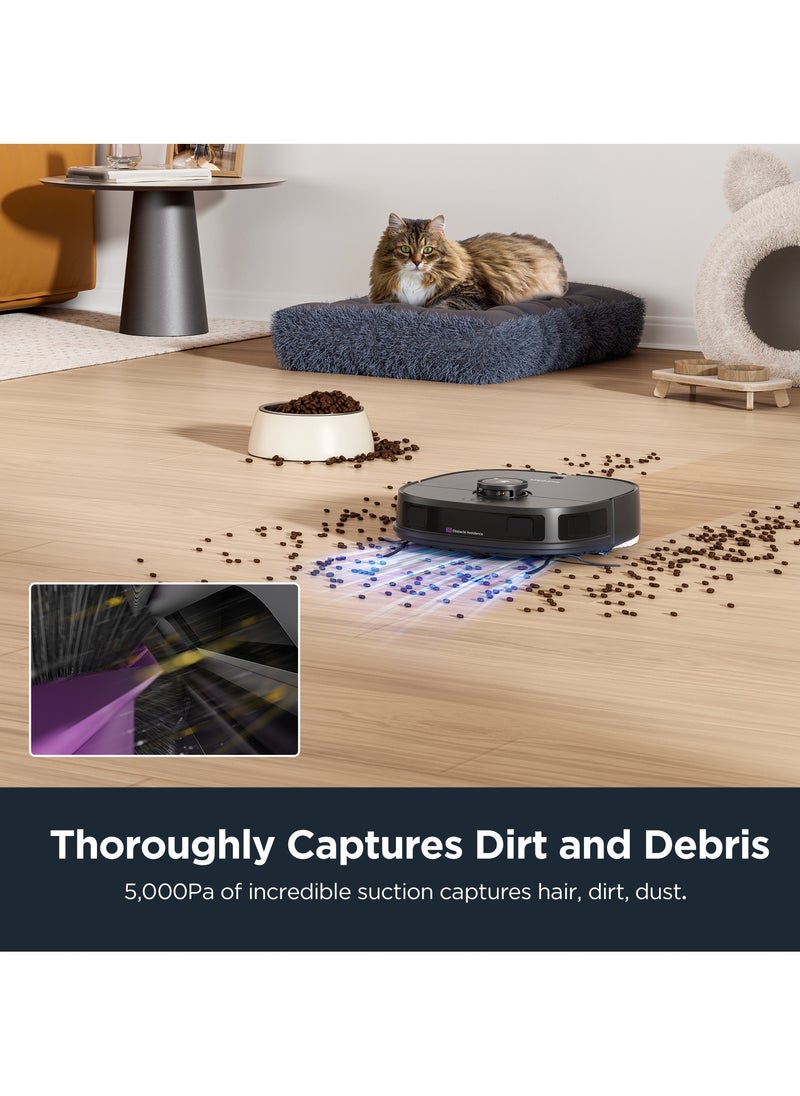 EUREKA Robot Vacuum Cleaner & Mop All-in-One Station, AI 3D Obstacle Detection, Intelligent Pet Bypass, Car Carpet Detection, Ideal Against Pet Hair, App & Voice Control, J12 Black  - Image 3