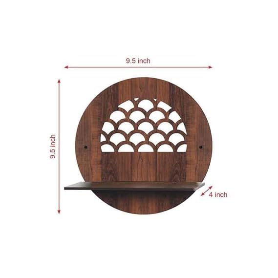 9br Wall Mounted Shelf for Living Room Stylish MDF Floating Shelf Freestanding for Living Room Bedroom Kitchen Easy Assembly Set of 4Round Shelf - Image 2