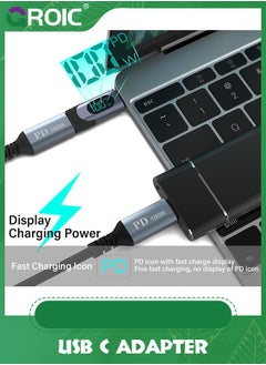 GROIC USB C Adapter, 100W USB C Female to USB C Male Extension Adapter Type C Power Meter Tester with Digital Display for iPad Pro iPhone 15 Pro Max MacBook Pro Laptop and All USB C Cable  - Image 2