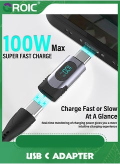 GROIC USB C Adapter, 100W USB C Female to USB C Male Extension Adapter Type C Power Meter Tester with Digital Display for iPad Pro iPhone 15 Pro Max MacBook Pro Laptop and All USB C Cable  - Image 5