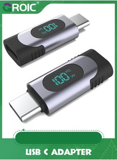 GROIC USB C Adapter, 100W USB C Female to USB C Male Extension Adapter Type C Power Meter Tester with Digital Display for iPad Pro iPhone 15 Pro Max MacBook Pro Laptop and All USB C Cable  - Image 1