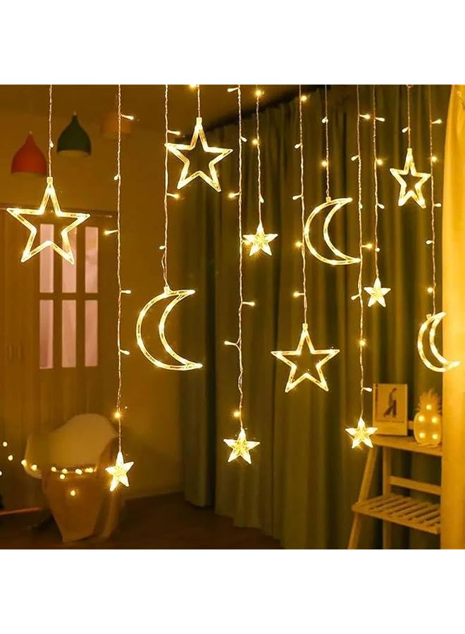 erorex Ramadan Decorations And Decorations 3.5 Meters Wide Warm Yellow Stars And Crescent Moon Smart Devices Ksa