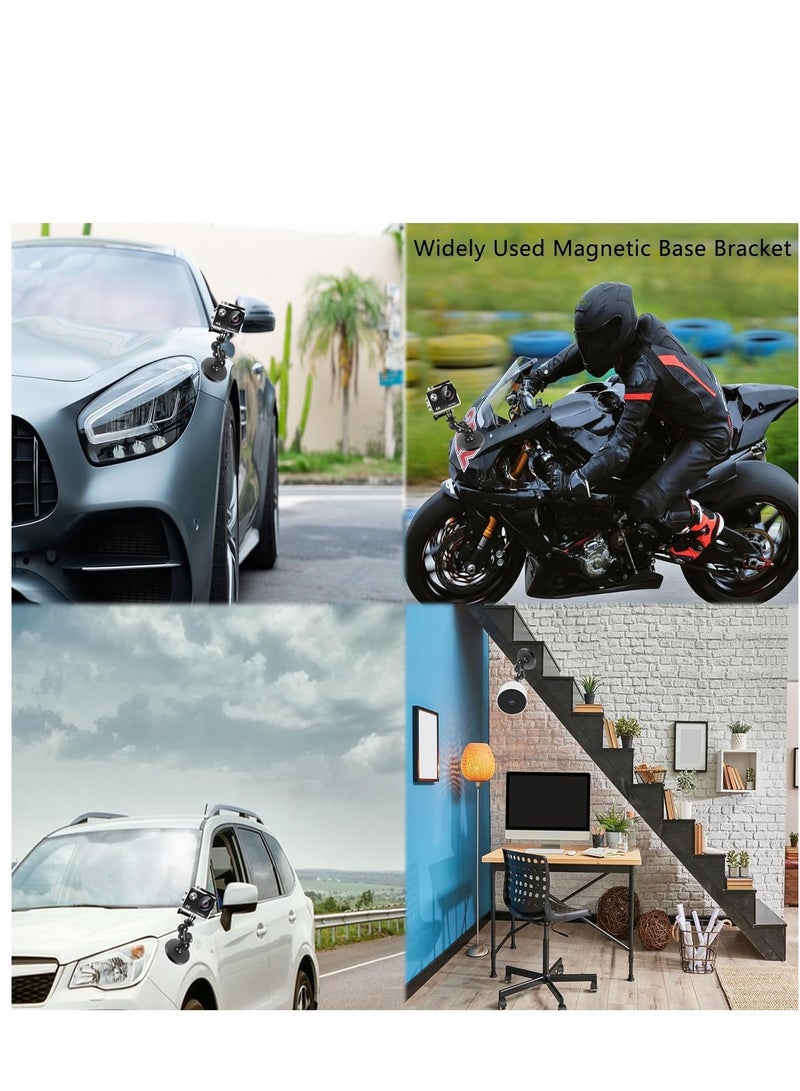 KASTWAVE Magnetic Camera Mount Compatible with Hero 12/11/10/9/8, AKASO EK7000 Brave 4, DJI Osmo, Insta360 X3 Action Camera with a 1/4" Thread, Magnetic Base Mount with Rotating Ball Head - Image 3