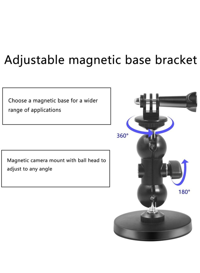 KASTWAVE Magnetic Camera Mount Compatible with Hero 12/11/10/9/8, AKASO EK7000 Brave 4, DJI Osmo, Insta360 X3 Action Camera with a 1/4" Thread, Magnetic Base Mount with Rotating Ball Head - Image 4