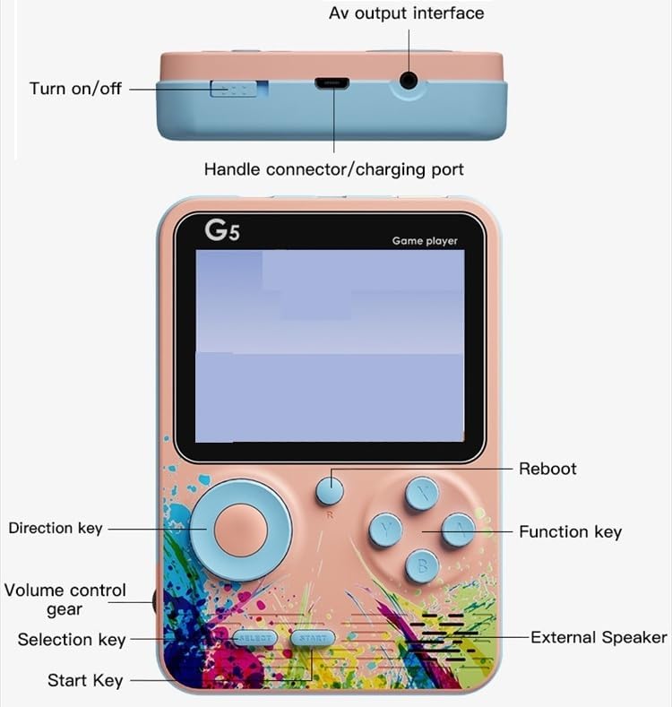 Goyal's 500 in 1 - TV Compatible Classical Handheld G5 Video Games for Kids with Many Fun and Exciting Games - Multicolour (Big Screen - 2.8 Inches) - Image 4