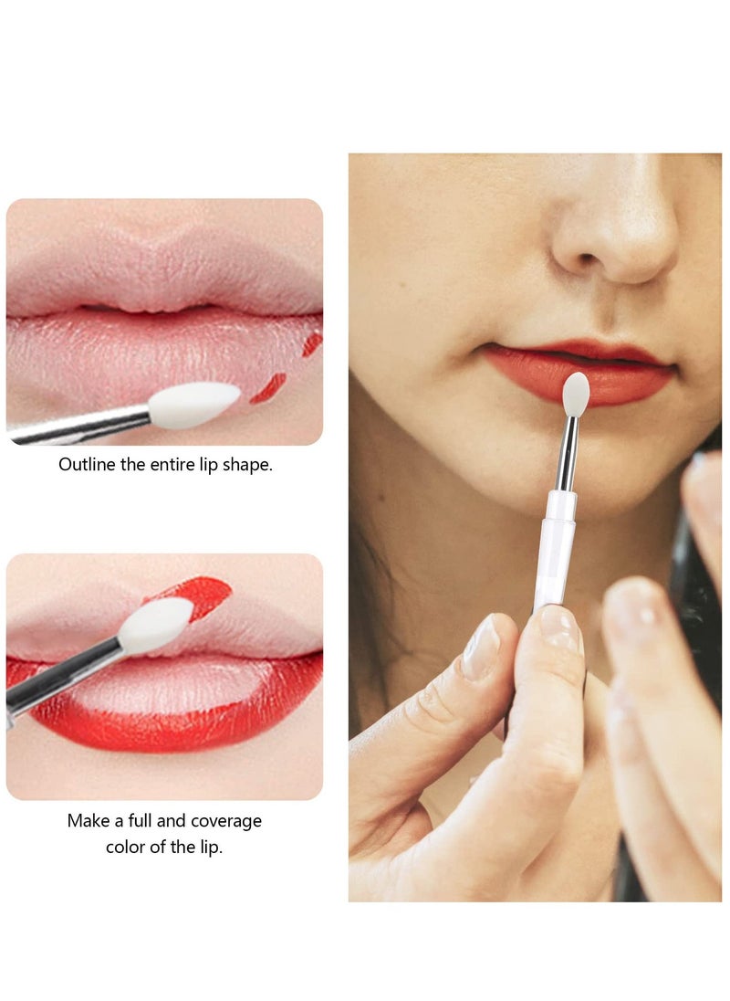 Generic Lip Applicators, 15 Pcs Silicone Lip Applicator, Lip Scrub Brush, with Cap Double-ended Reusable Makeup Brushes, Reusable Beauty Makeup Tools for Eyeshadow, Lip Gloss, Mask Cream (white)  - Image 2