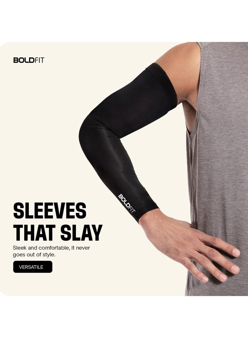 BOLDFIT Arm Sleeves for Men & Women UV Protection Hand Sleeves Sun Protection for Running and Bike Riding - 1 Pair - Image 2
