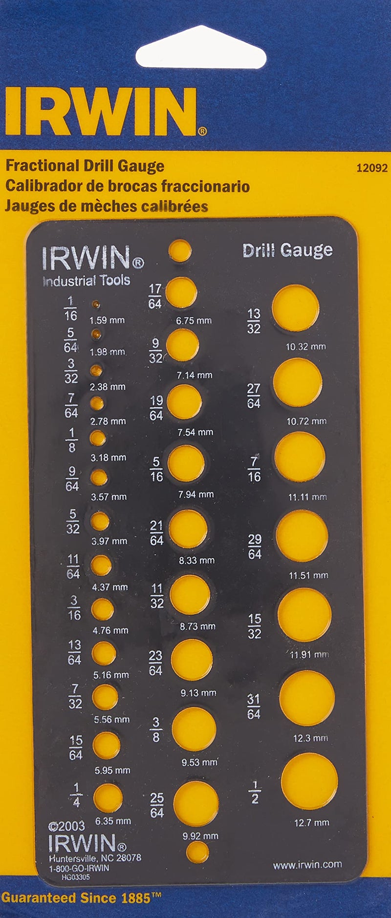 IRWIN مقياس بت الحفر IRWIN، 1/16 إلى 1/2 بوصة، 29 ثقب (12092) - Image 4