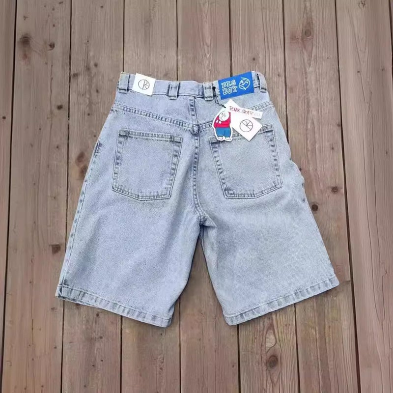 Fashion Brand Polar Big Boy Hip-Hop Wide-Leg Denim Shorts Men'S Fashionable Loose Casual Five-Point Jeans - Image 4