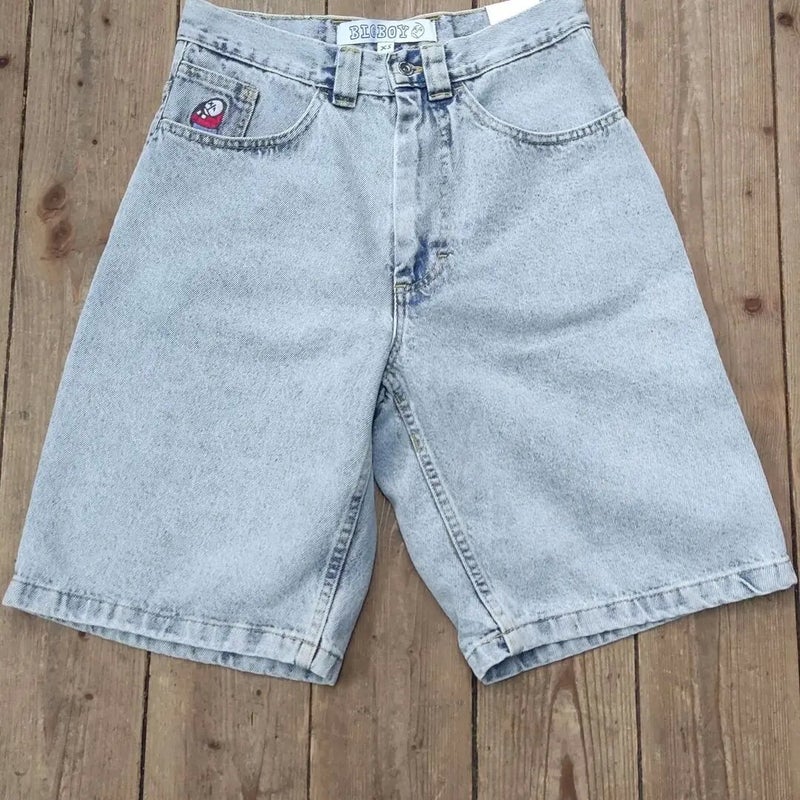 Fashion Brand Polar Big Boy Hip-Hop Wide-Leg Denim Shorts Men'S Fashionable Loose Casual Five-Point Jeans - Image 1